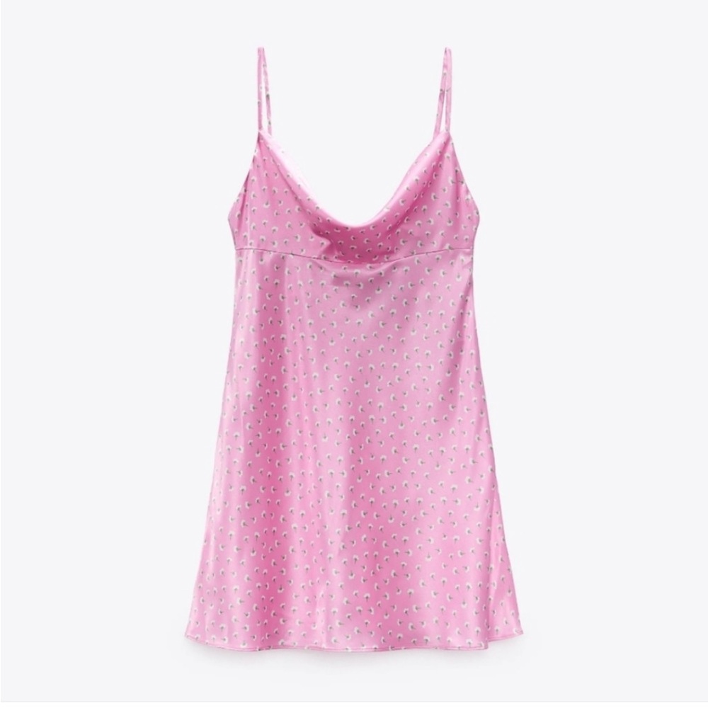 Cute pink floral summer Zara mini dress